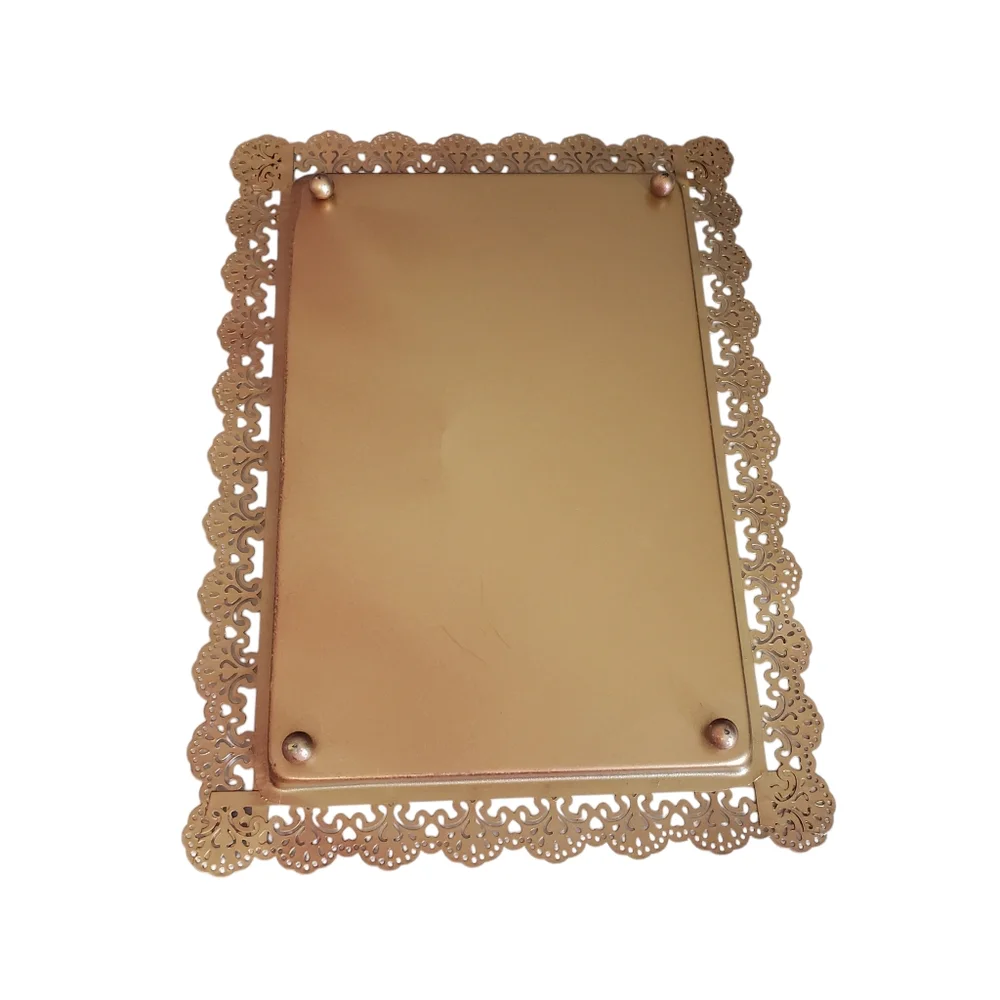 Metal Jewelry Trays 2 Piece Gold / Copper Color Organization
